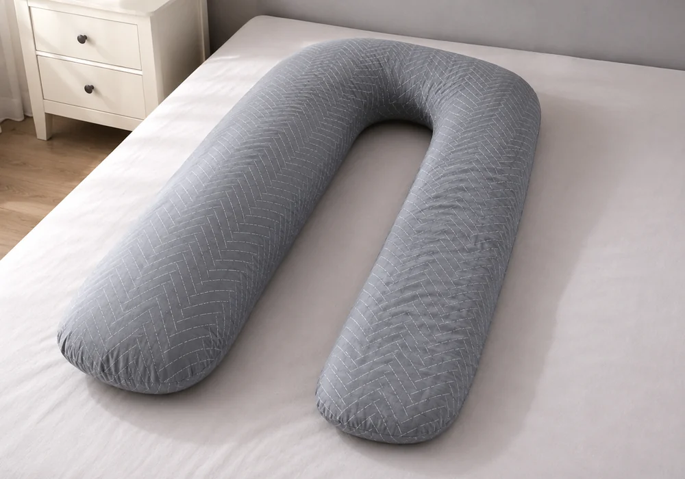 Coussin en U dont une branche est nettement plus plate que l'autre